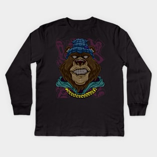 Fashion Bear street art Kids Long Sleeve T-Shirt